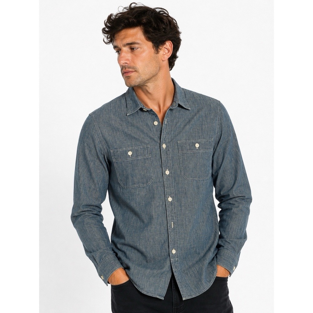 J Crew Sporting Goods Japanese Selvedge Chambray Utility Shirt Men XS Blue Sp'13